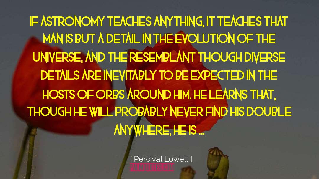 Percival Lowell Quotes: If astronomy teaches anything, it