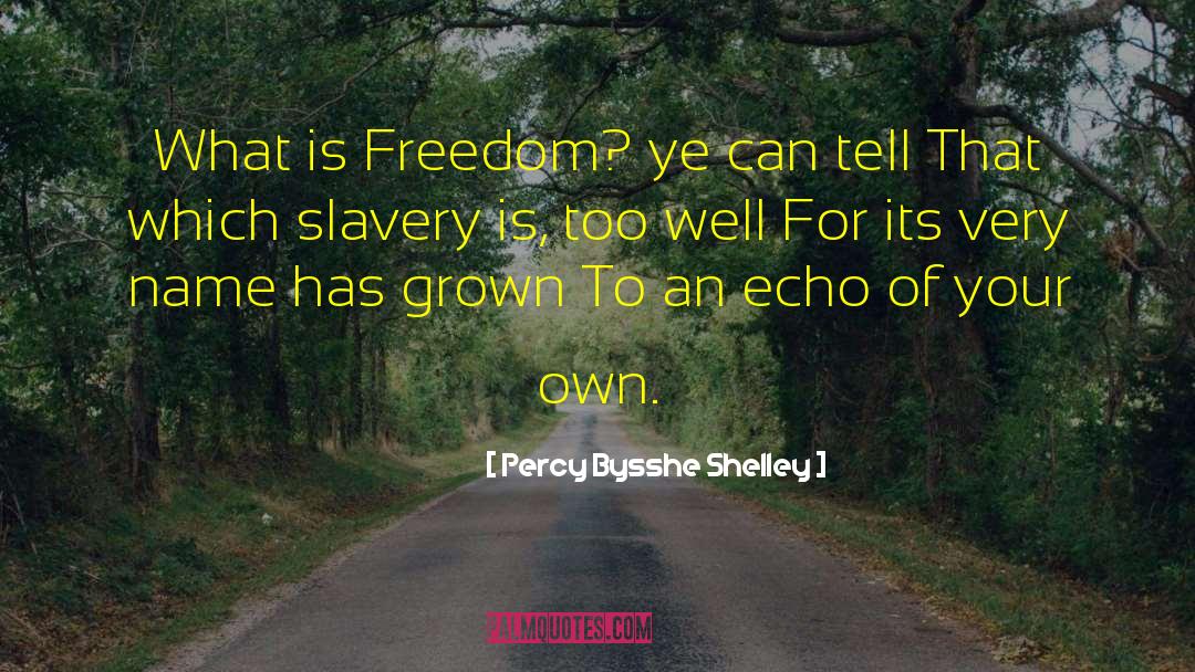 Percy Bysshe Shelley Quotes: What is Freedom? ye can