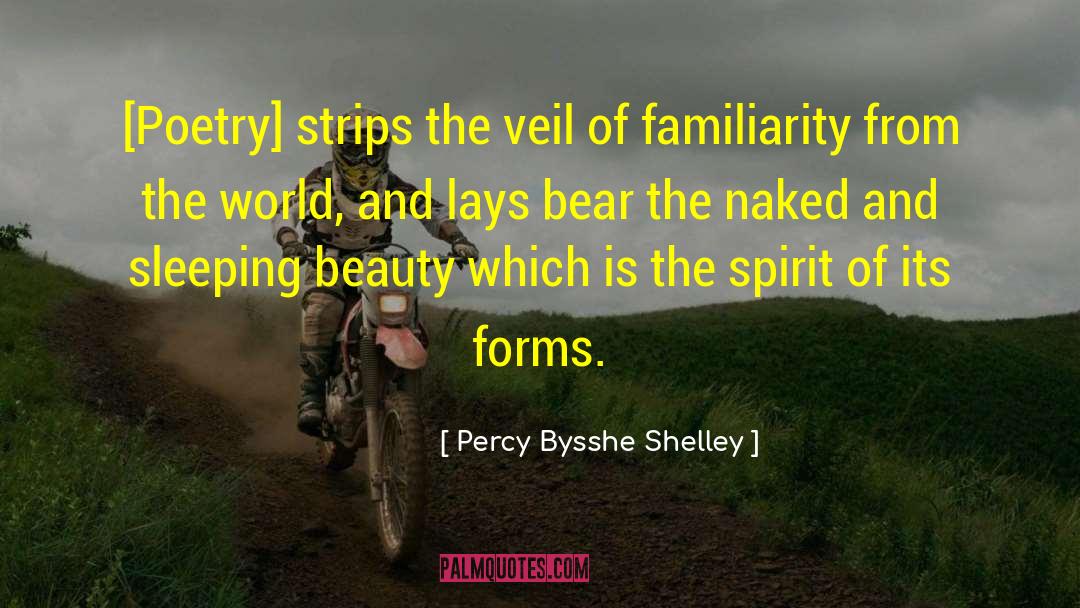 Percy Bysshe Shelley Quotes: [Poetry] strips the veil of