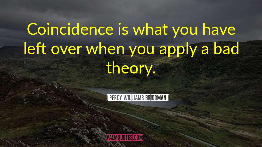 Percy Williams Bridgman Quotes: Coincidence is what you have