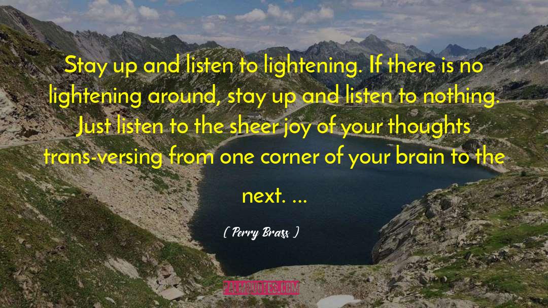 Perry Brass Quotes: Stay up and listen to