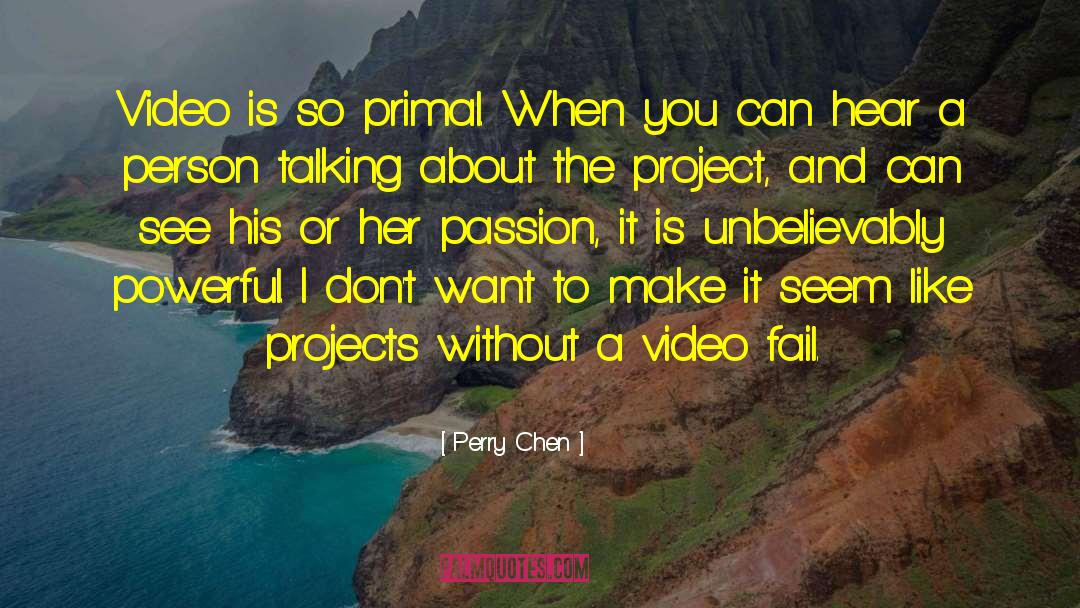 Perry Chen Quotes: Video is so primal. When
