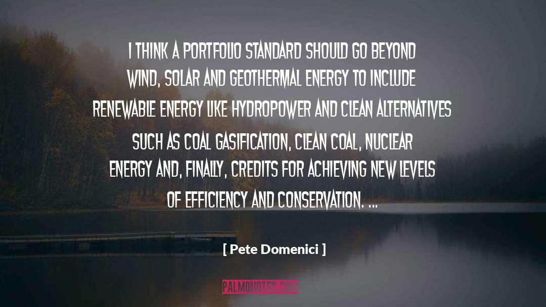 Pete Domenici Quotes: I think a portfolio standard