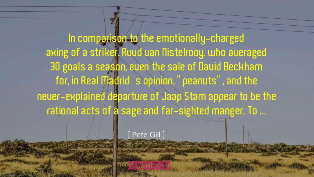 Pete Gill Quotes: In comparison to the emotionally-charged