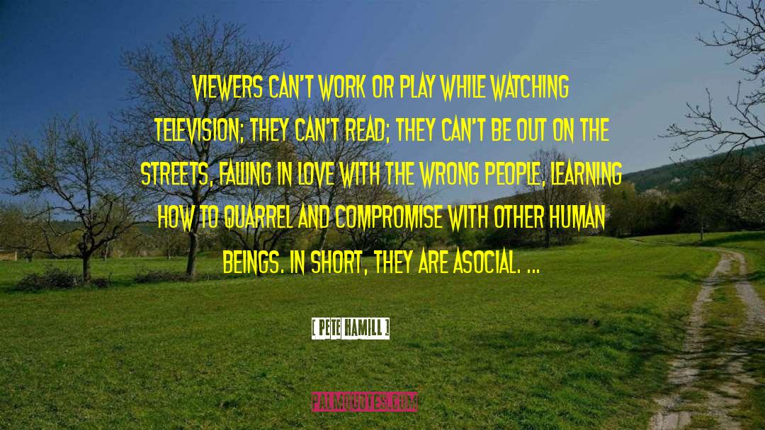Pete Hamill Quotes: Viewers can't work or play