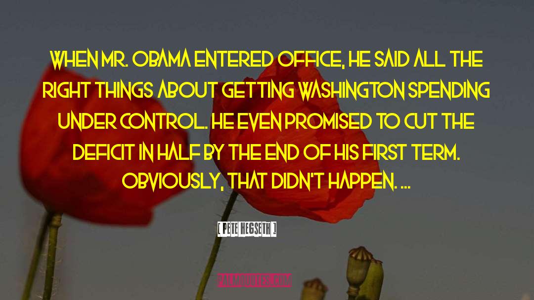 Pete Hegseth Quotes: When Mr. Obama entered office,