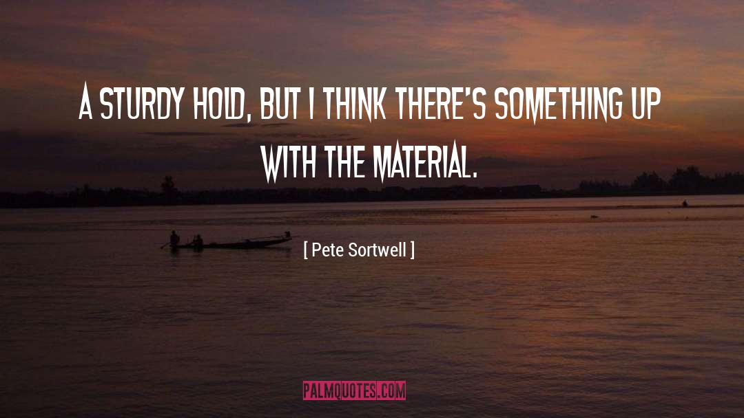 Pete Sortwell Quotes: A sturdy hold, but I
