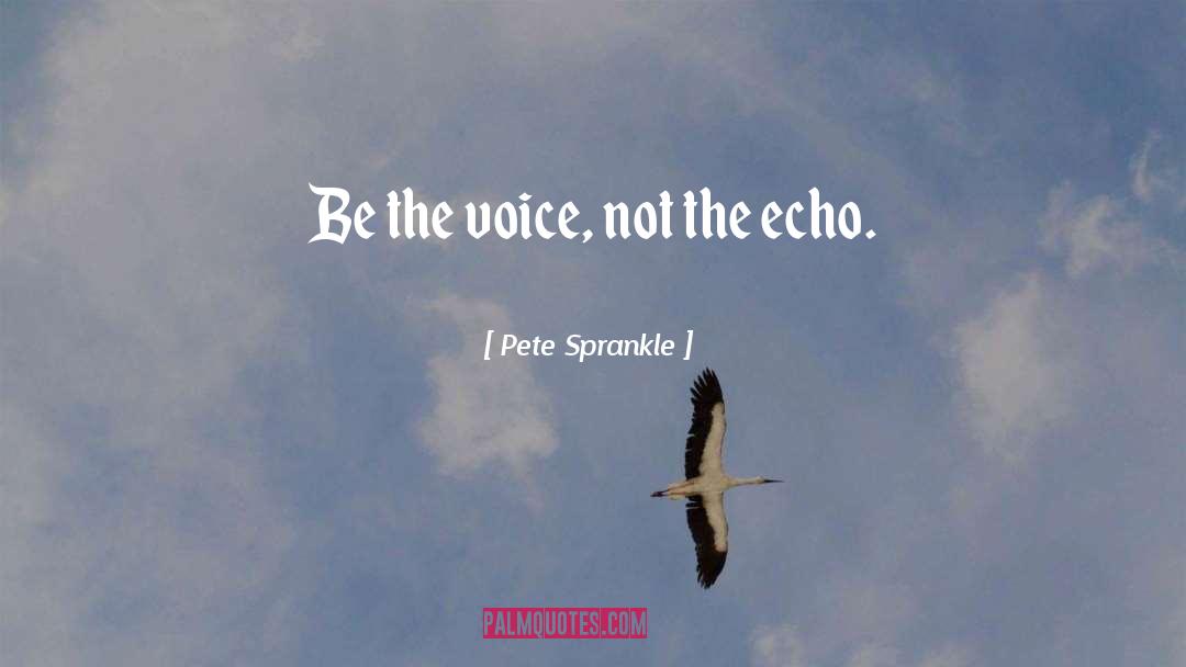 Pete Sprankle Quotes: Be the voice, not the