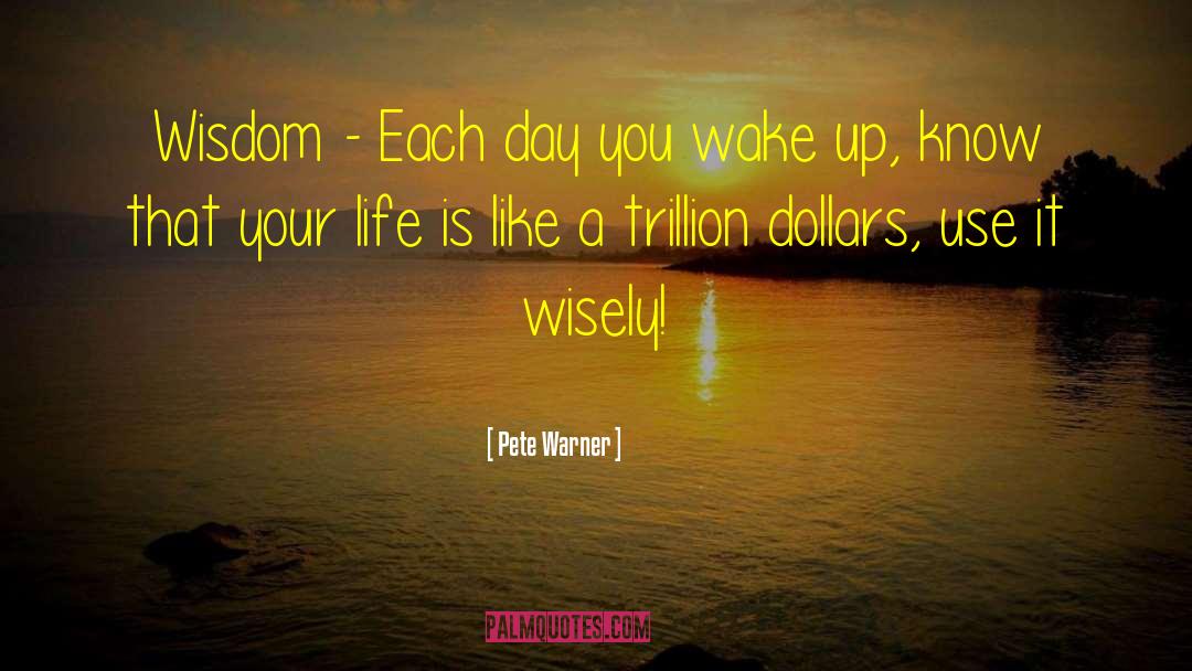 Pete Warner Quotes: Wisdom - Each day you