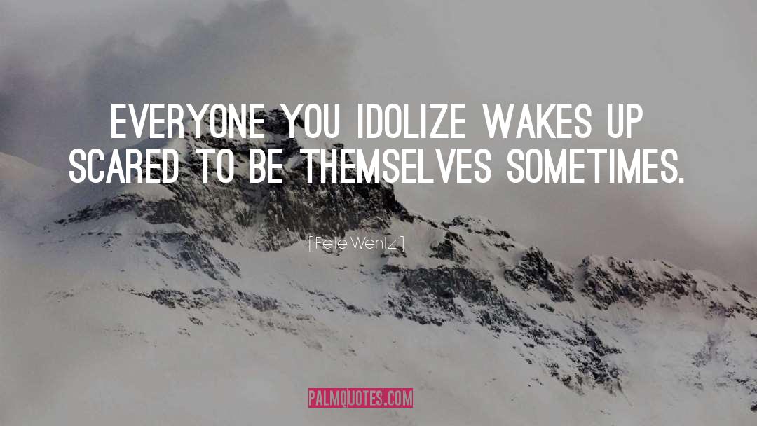 Pete Wentz Quotes: Everyone you idolize wakes up