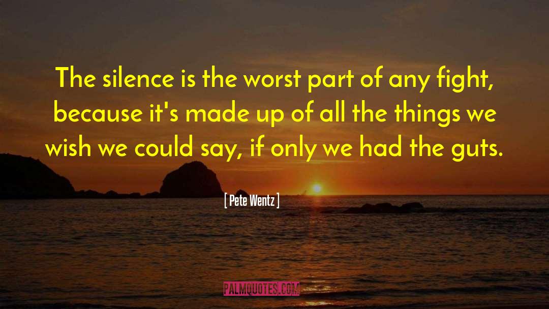 Pete Wentz Quotes: The silence is the worst