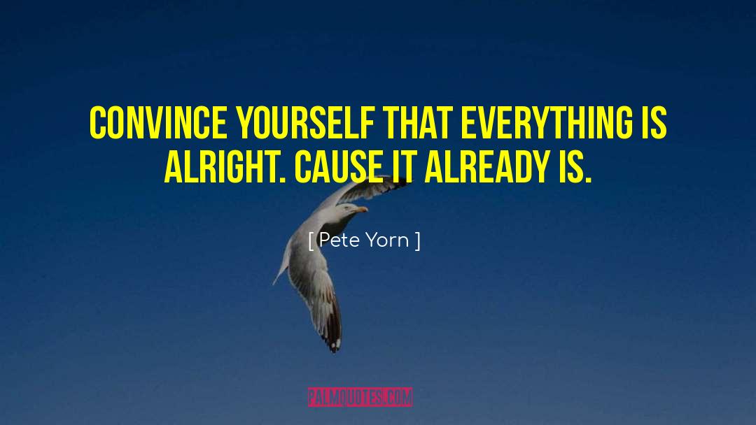 Pete Yorn Quotes: Convince yourself that everything is