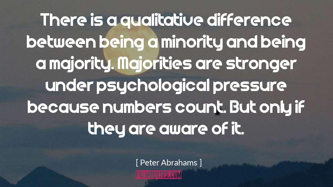 Peter Abrahams Quotes: There is a qualitative difference