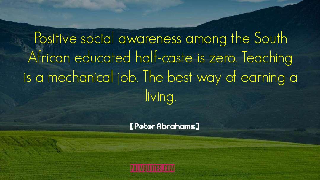 Peter Abrahams Quotes: Positive social awareness among the