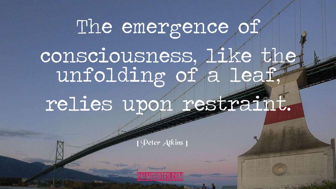 Peter Atkins Quotes: The emergence of consciousness, like