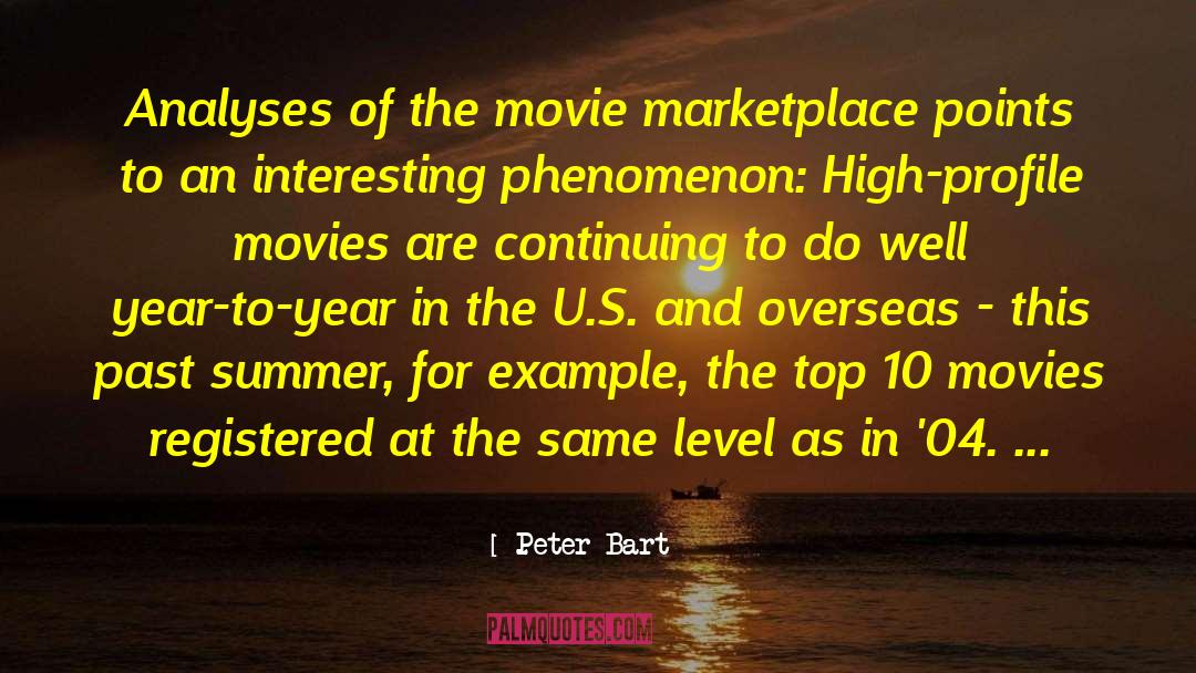 Peter Bart Quotes: Analyses of the movie marketplace