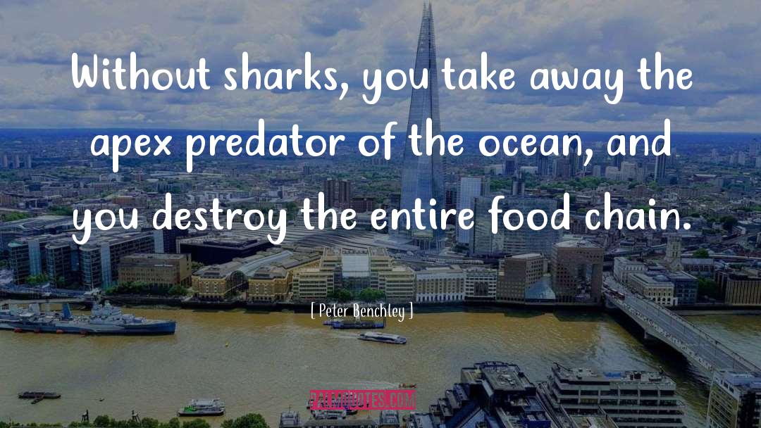 Peter Benchley Quotes: Without sharks, you take away