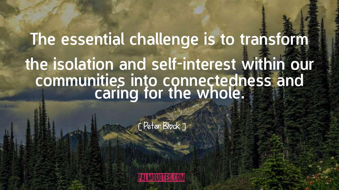 Peter Block Quotes: The essential challenge is to