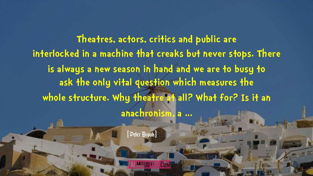 Peter Brook Quotes: Theatres, actors, critics and public