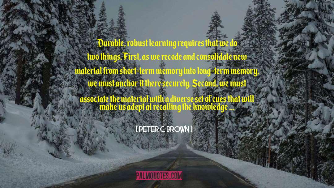 Peter C. Brown Quotes: Durable, robust learning requires that