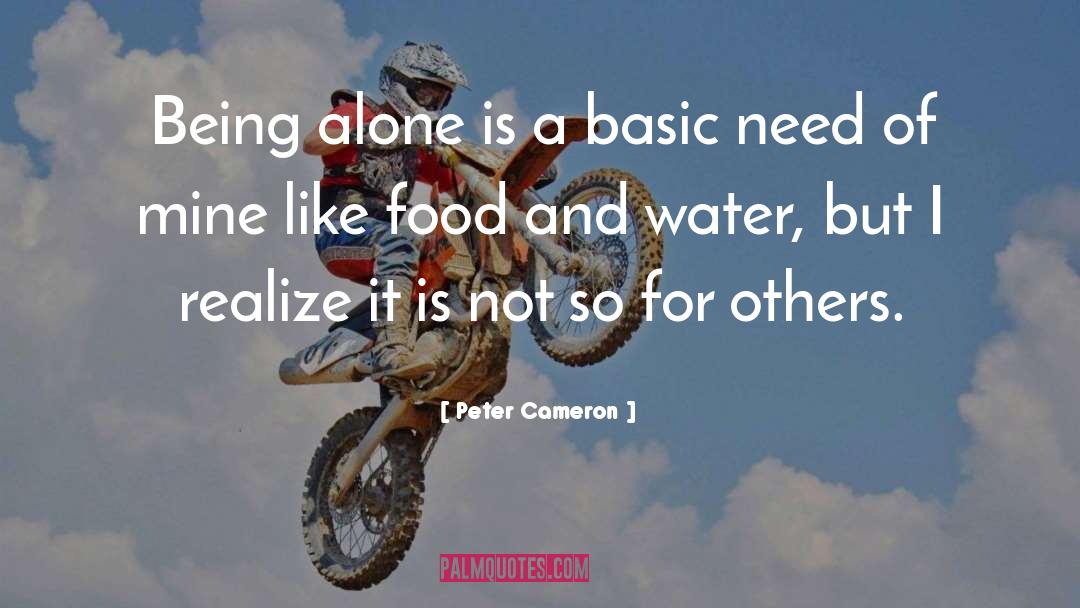 Peter Cameron Quotes: Being alone is a basic