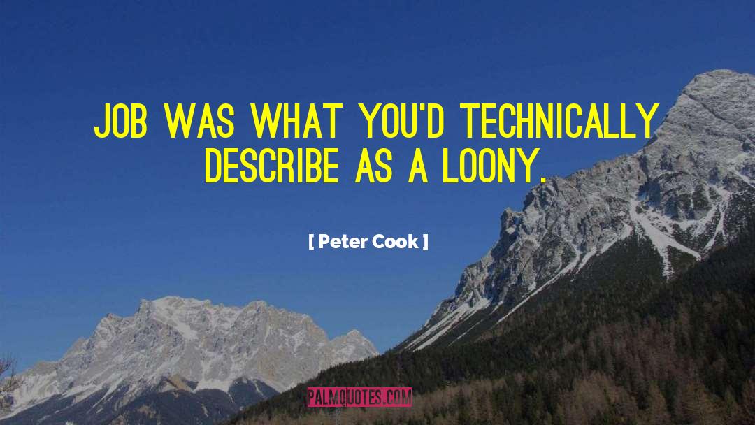 Peter Cook Quotes: Job was what you'd technically