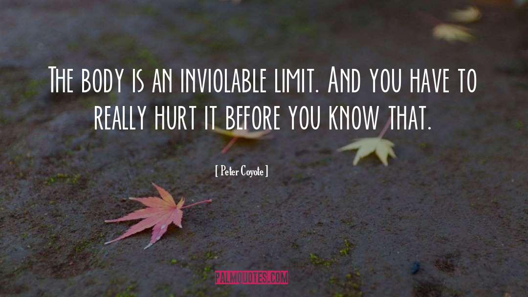 Peter Coyote Quotes: The body is an inviolable