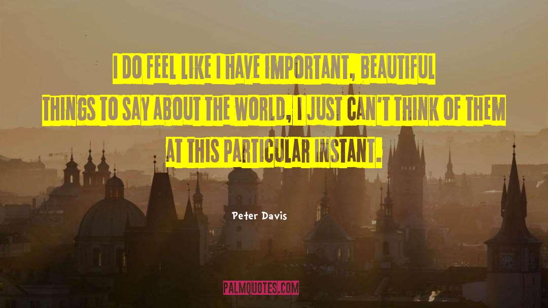 Peter Davis Quotes: I do feel like I