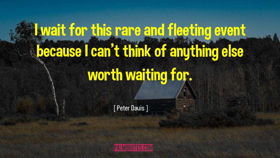 Peter Davis Quotes: I wait for this rare