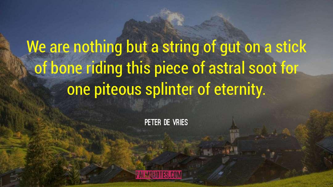 Peter De Vries Quotes: We are nothing but a