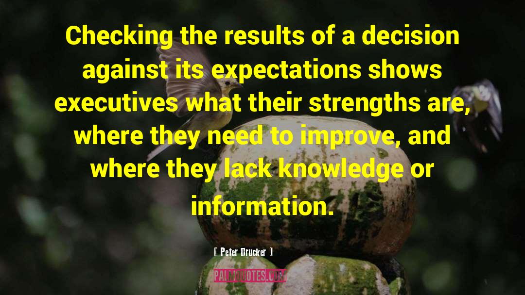 Peter Drucker Quotes: Checking the results of a