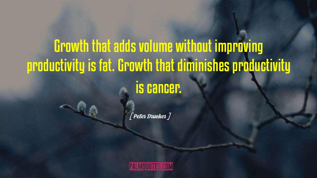 Peter Drucker Quotes: Growth that adds volume without