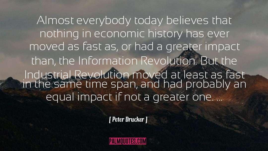 Peter Drucker Quotes: Almost everybody today believes that