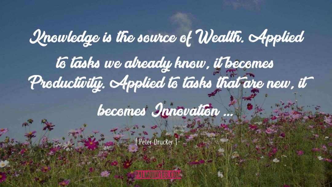 Peter Drucker Quotes: Knowledge is the source of