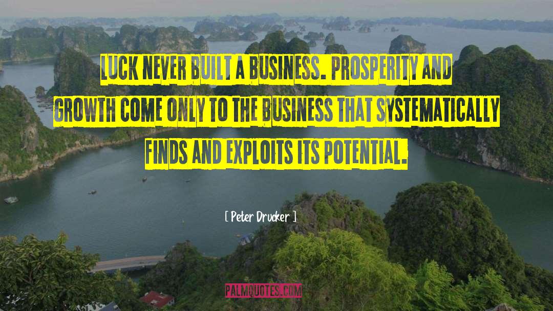 Peter Drucker Quotes: Luck never built a business.