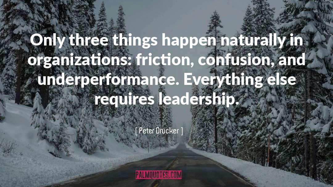 Peter Drucker Quotes: Only three things happen naturally