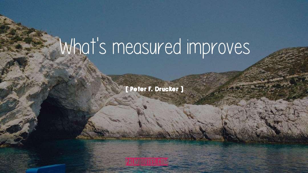 Peter F. Drucker Quotes: What's measured improves