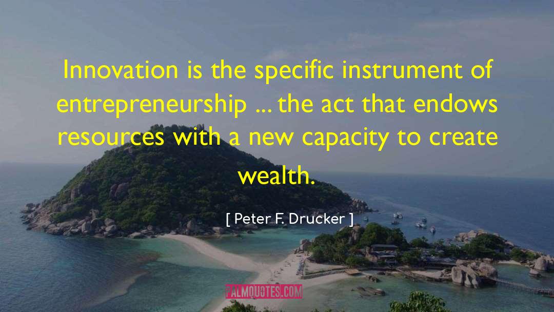 Peter F. Drucker Quotes: Innovation is the specific instrument