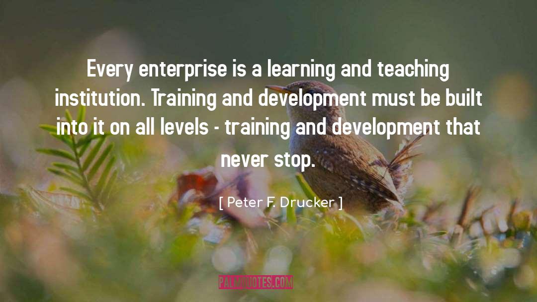 Peter F. Drucker Quotes: Every enterprise is a learning