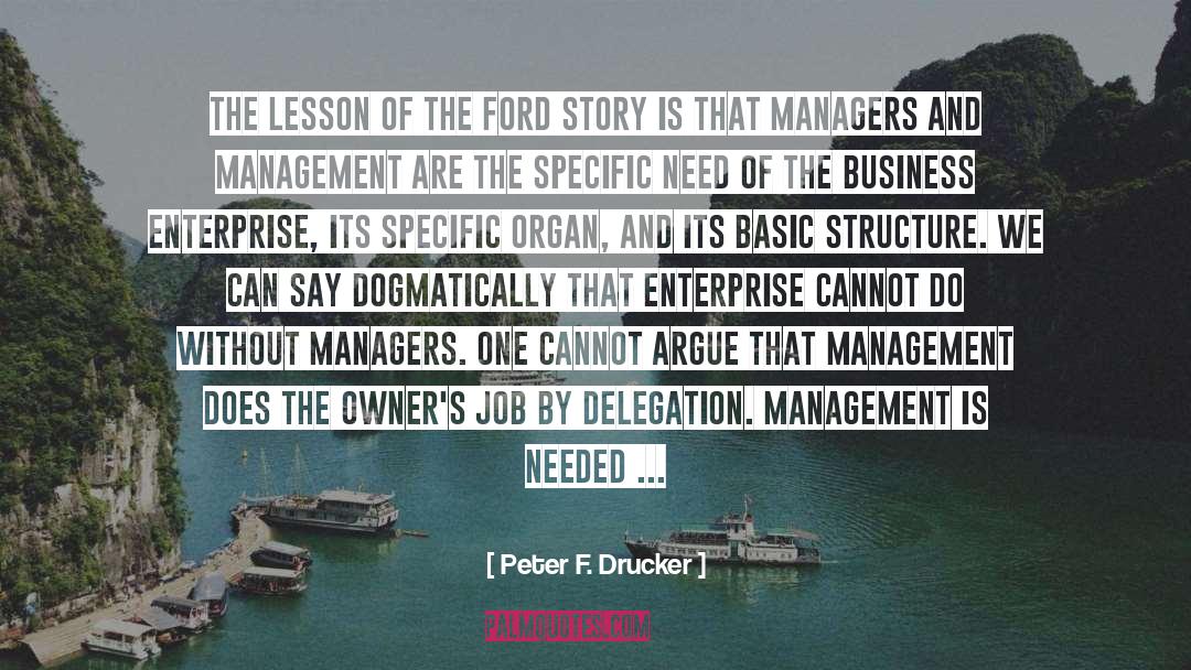 Peter F. Drucker Quotes: The lesson of the Ford