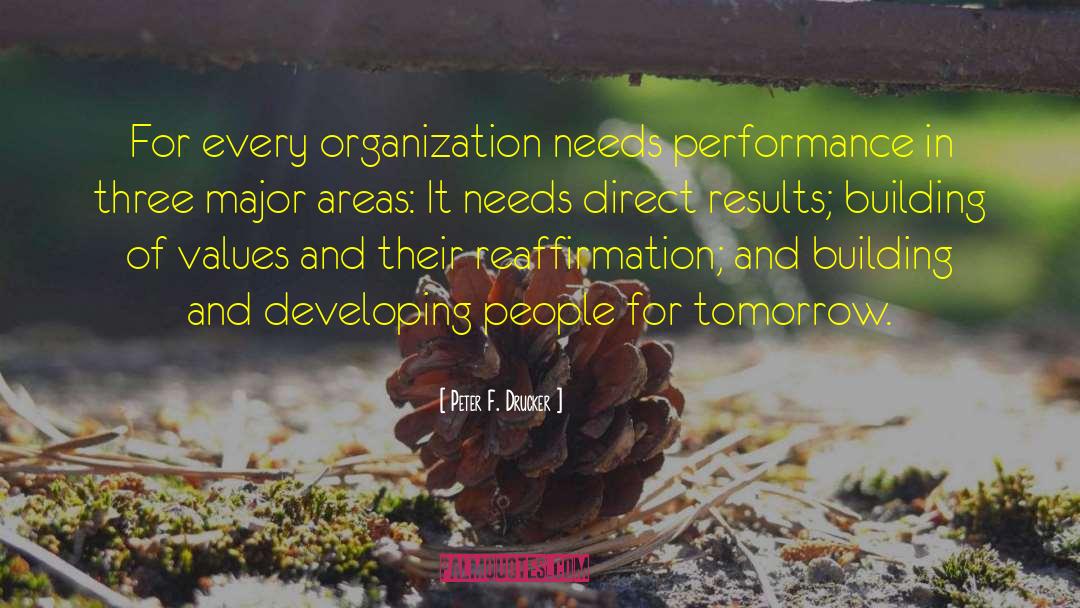 Peter F. Drucker Quotes: For every organization needs performance