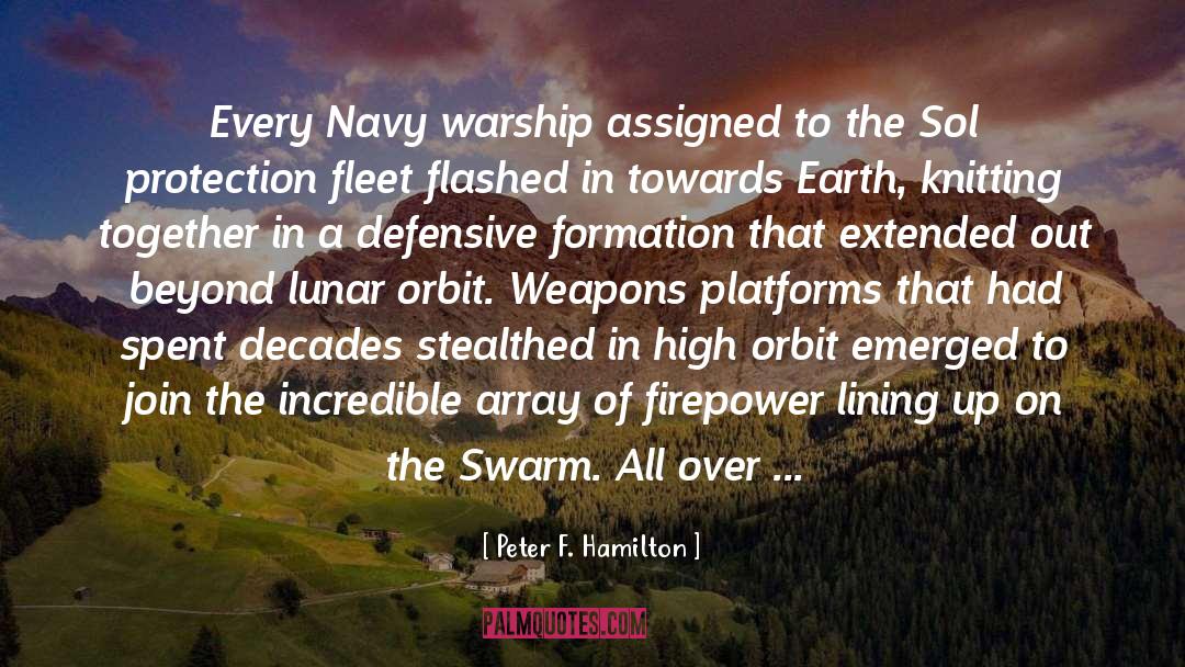 Peter F. Hamilton Quotes: Every Navy warship assigned to