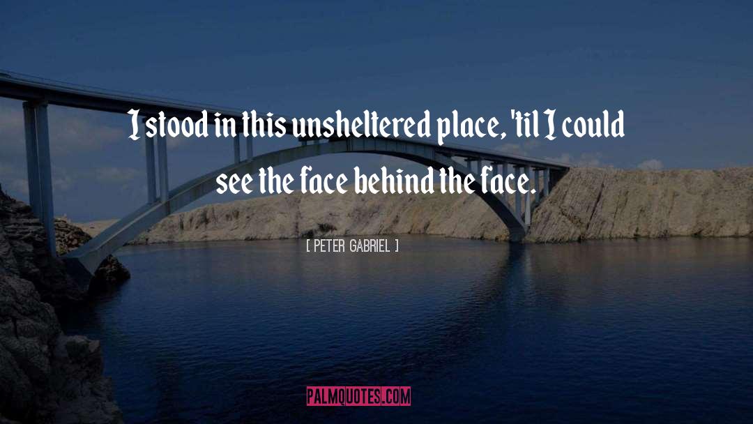 Peter Gabriel Quotes: I stood in this unsheltered
