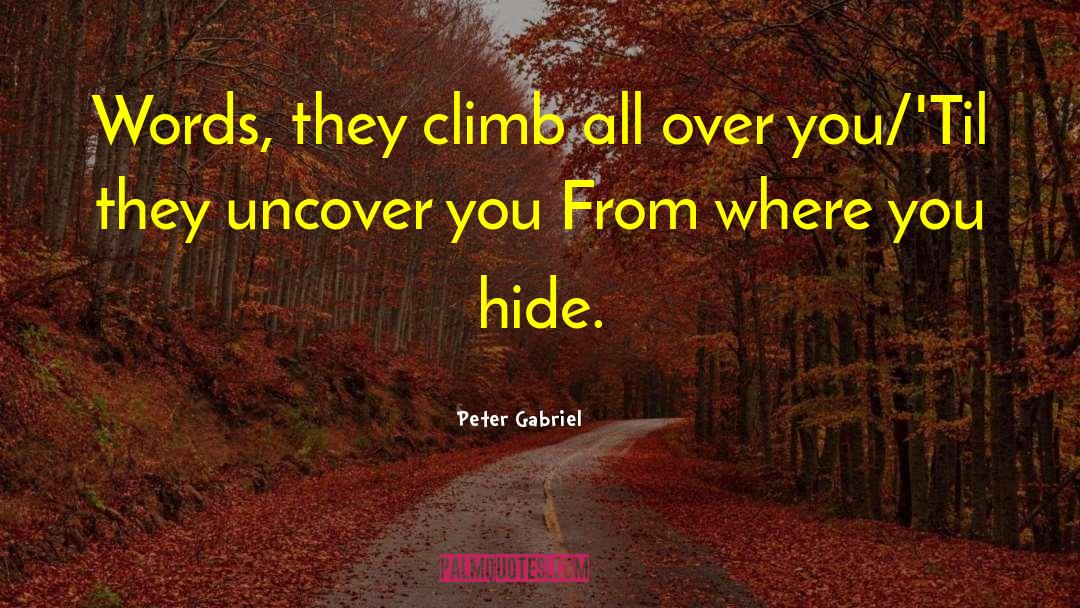 Peter Gabriel Quotes: Words, they climb all over