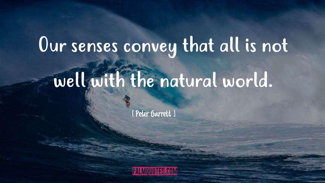 Peter Garrett Quotes: Our senses convey that all