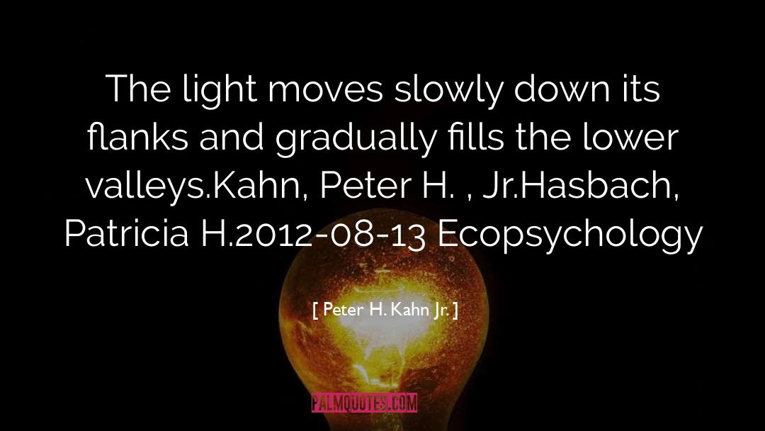 Peter H. Kahn Jr. Quotes: The light moves slowly down