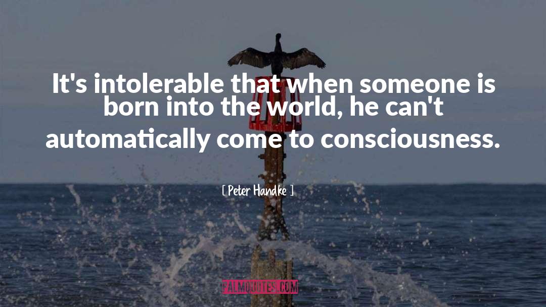 Peter Handke Quotes: It's intolerable that when someone