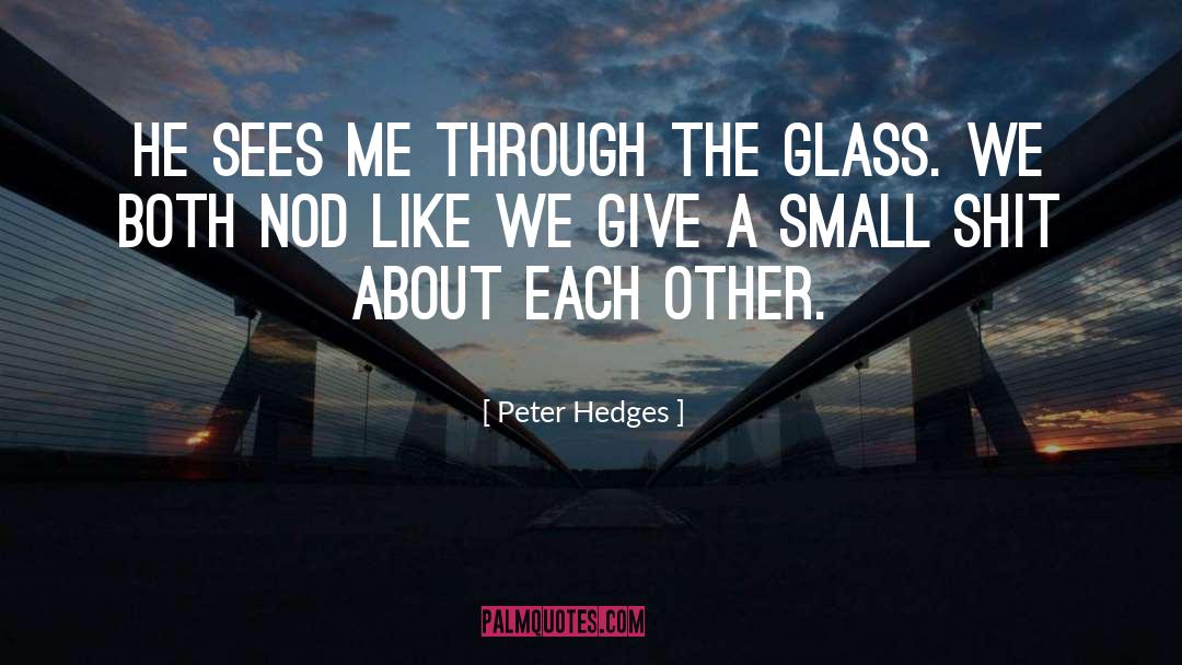 Peter Hedges Quotes: He sees me through the