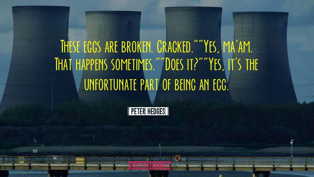 Peter Hedges Quotes: These eggs are broken. Cracked.