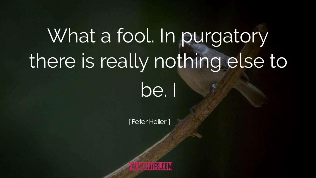 Peter Heller Quotes: What a fool. In purgatory